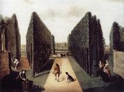 unknow artist Hartwell House,Topiary alleys behind the wilderness and William iii Column Sweden oil painting artist